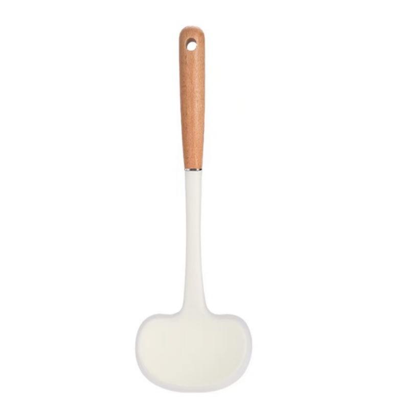 

Kitchen Two-in-One High-Temperature Resistant Non-Stick Mushroom Spatula wooden handle