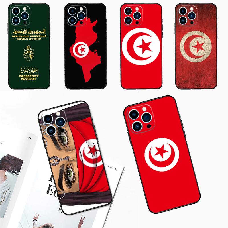 Tunisia Flag Map Case For iPhone 15 16 14 13 12 11 Pro Max Mini Cover X XR XS 8 7 14 15 16 Plus Accessories