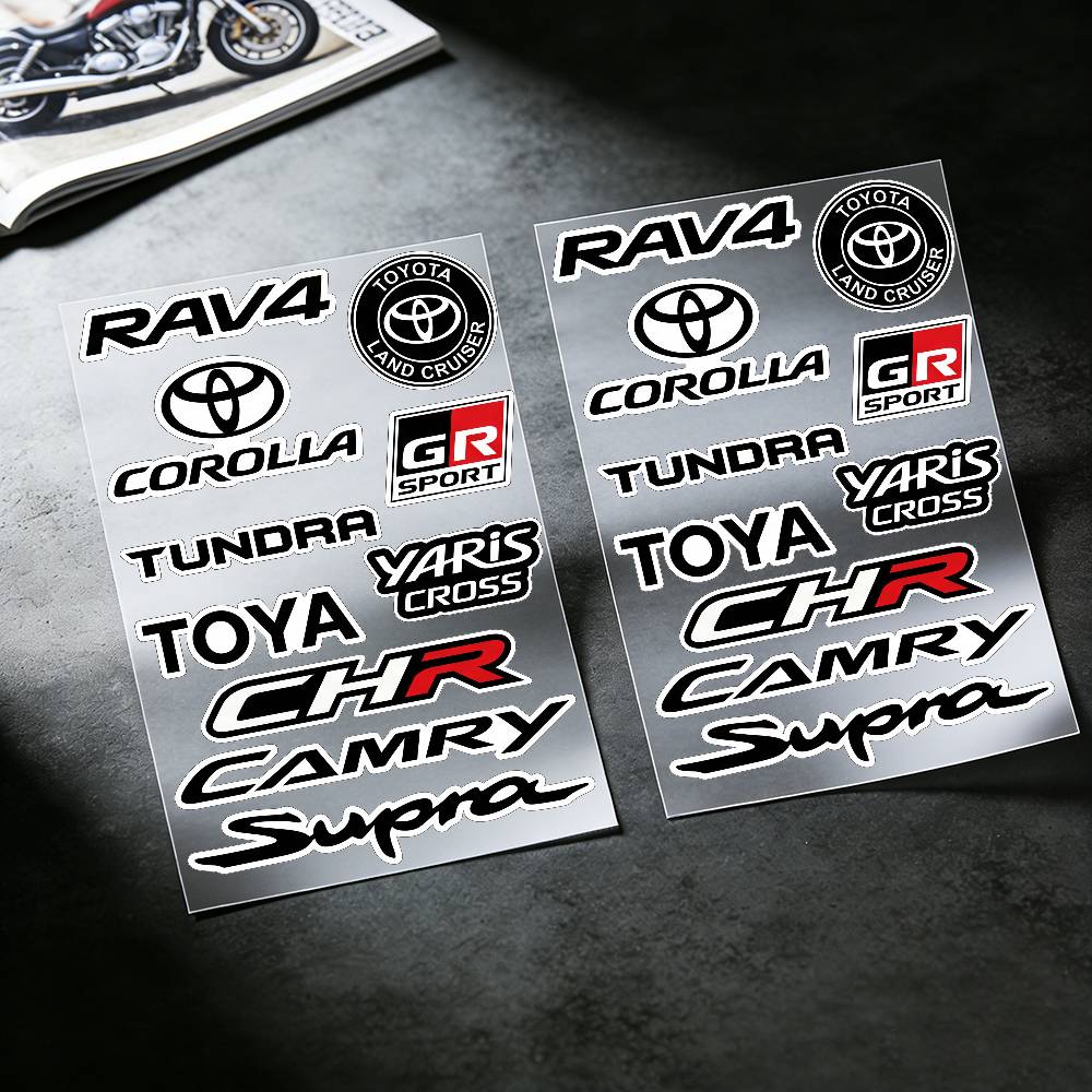 FOR TOYOTA TRO GR Fashion Universal Scratch Resist Reflective Waterproof Stickers For Auto Motorcycle Helmet Mug Refrigerator