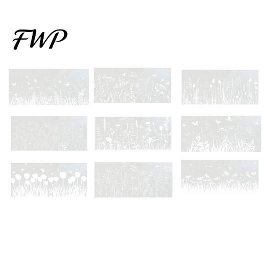 Static Glass Sticker Frosted Flower Floral Plants Decorative Window Cling Non-adhesive Waterproof UV Sun Blocking Cover for Home Office Kitchen Plant