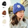 Solid Color Beanie Hat Elastic Winter Bomber Cap Unisex Knitted Woolen Cap  Winter