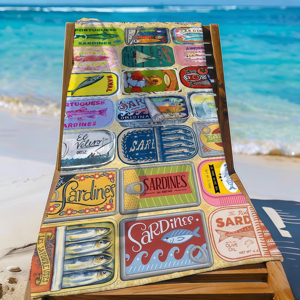 Cuadros decorations S-Sardines Nordic Towel Quick Drying Beach Towels Are Suitable For Swimming Pools Camping Yoga And The Gym