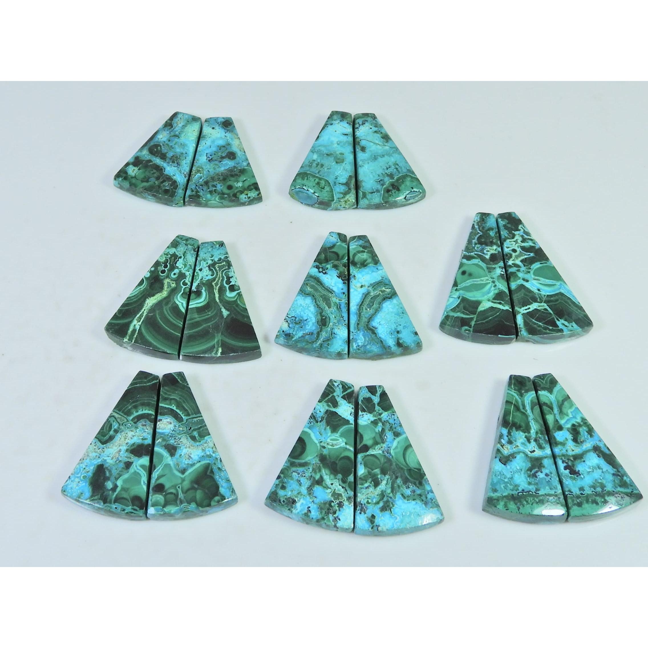 207Cts.Natural Chrysocolla Malachite Fancy Cabachon Loose Gemstone 08Pcs Lot C-2807