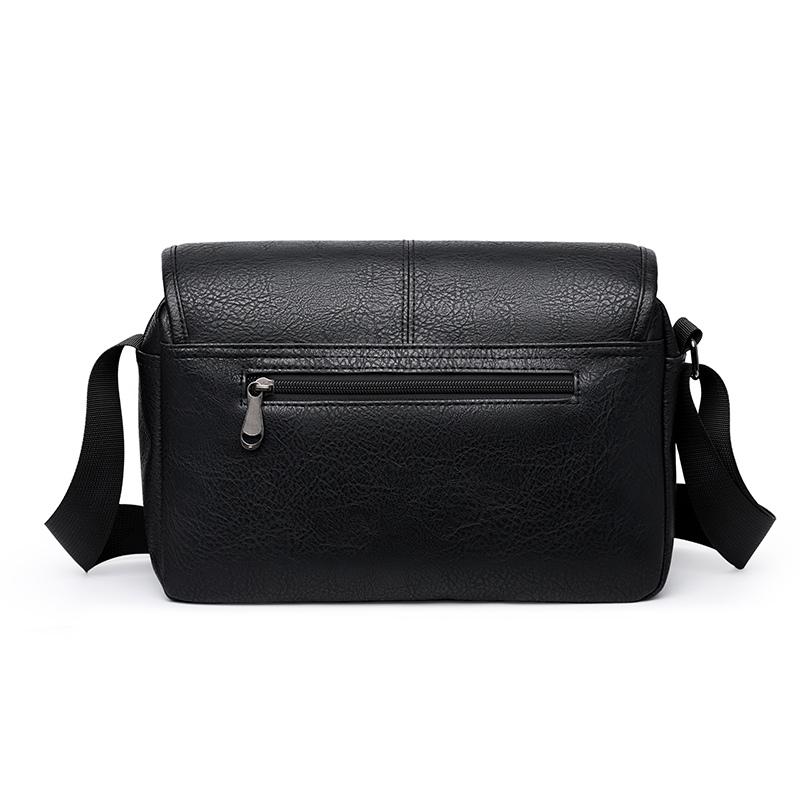 Men's Crossbody Bag Soft Leather Shoulder Bag Business Small Satchel Student Messenger Bag