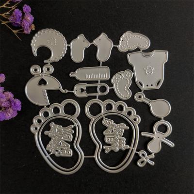 Bouteille sucette petits pieds fournitures pour bébé motif artistique matrices de découpe en métal artisanat gaufrage timbres de Scrapbooking pour la fabrication de cartes décor