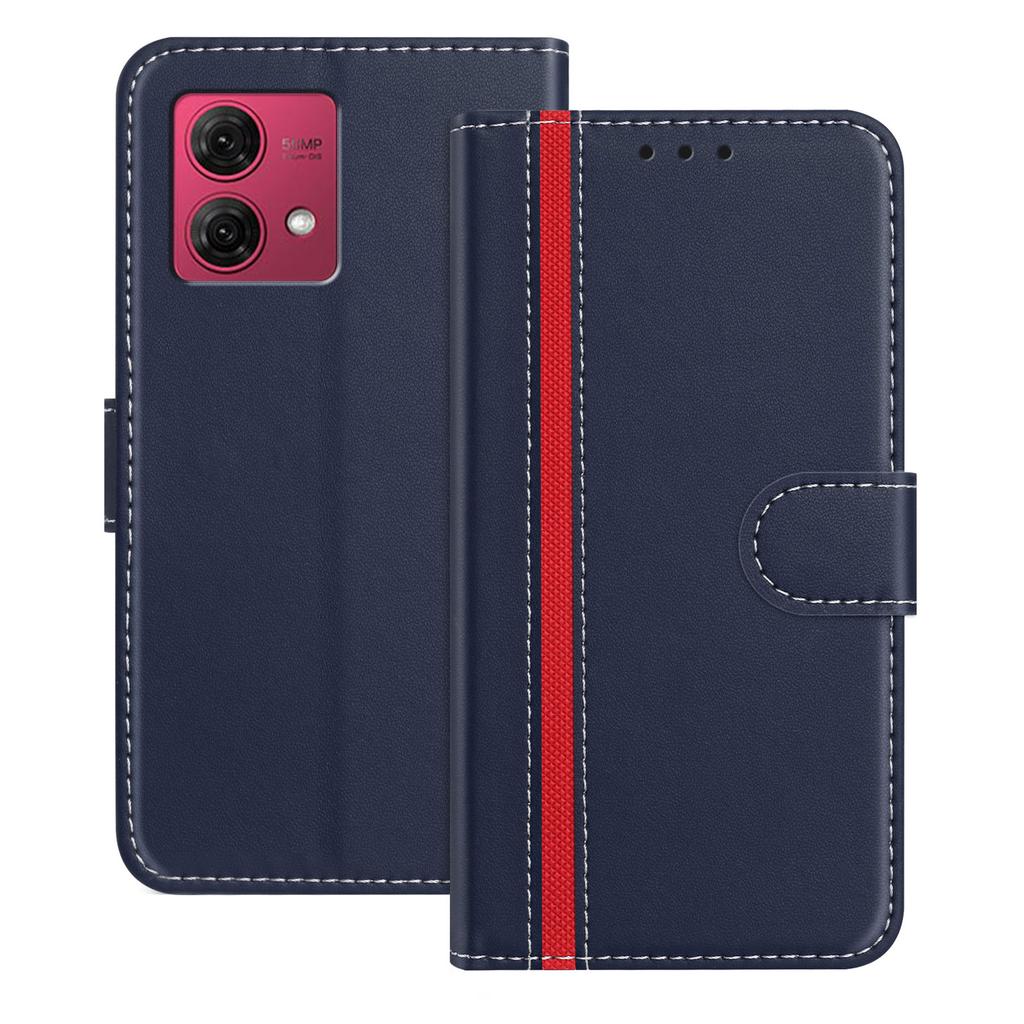 For Motorola Moto G84 5G Phone Cases Wallet Stand Color Splicing Leather Cover with Magnetic Clasp