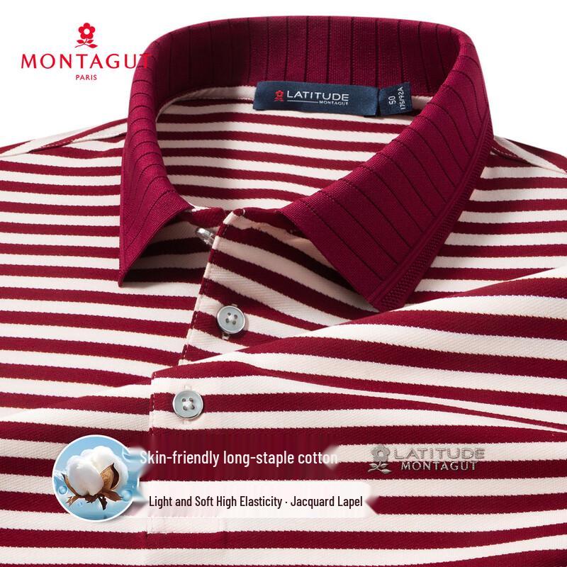 MONTAGUT Men s Striped Short Sleeve Polo Shirt 54