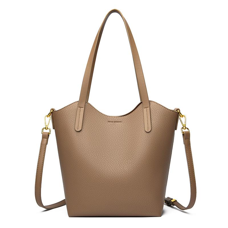 Neue Herbst- und Winter-Umhängetasche für Damen, modisch, einfarbig, vertikale Tragetasche, lässig, große Kapazität, dreilagig, Pendeln