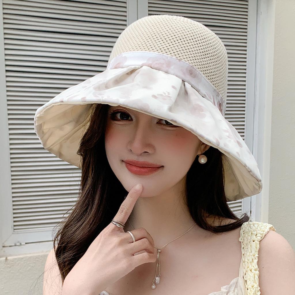 Neuer Bucket Hat Damen Sommer Sonnenschutz Sonnenhut floraler Sonnenhut faltbarer Strandhut