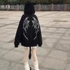 Gothic Harajuku Zip Up Hoodies Frauen Mall Goth Tops Japanische Streetwear Mit Kapuze Sweatshirt Herbst Pullover