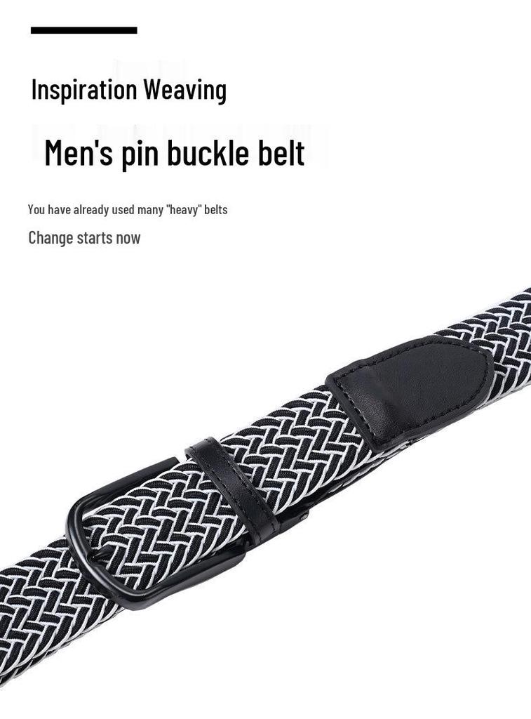 Men's Tactical Nylon Pin Buckle Belt - Woven Leather for Outdoor & Workwear