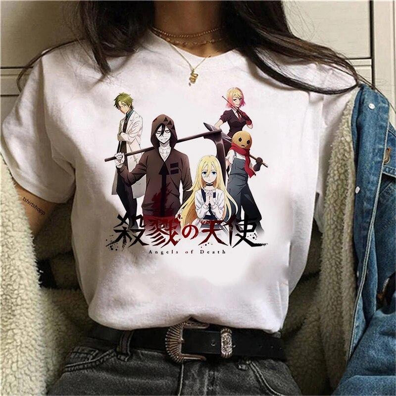 Nová japonská anime trička pro ženy Angel of Death Grafická trička Isaac Zack Foster Trička Raychel Dámské tričko Kawaii Unisex