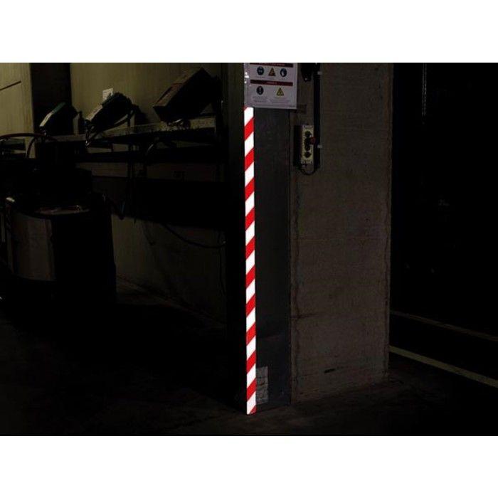 Ruban réfléchissant - PEREL - 5 cm x 10 m - Rouge/Blanc - Autoadhésif - Résistant aux intempéries