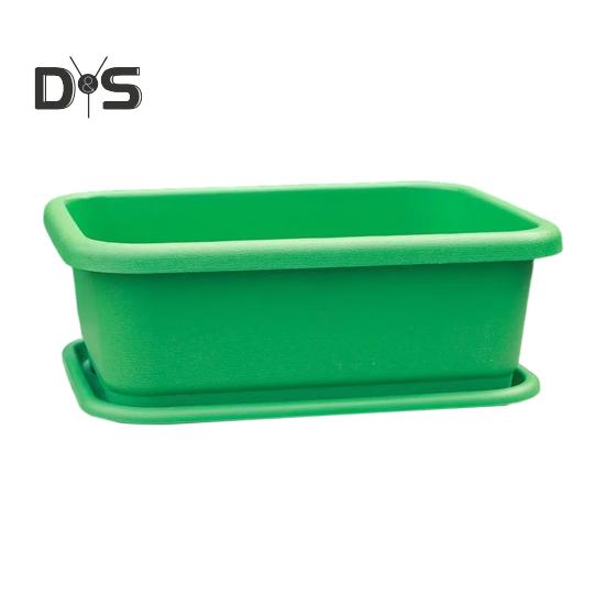 Rechteckiger Blumenkasten, Blumentopf mit Netzboden und Untersetzer, wiederverwendbarer Balkon-Pflanztopf für den Anbau von Gemüse und Blumen im Innen- und Außenbereich