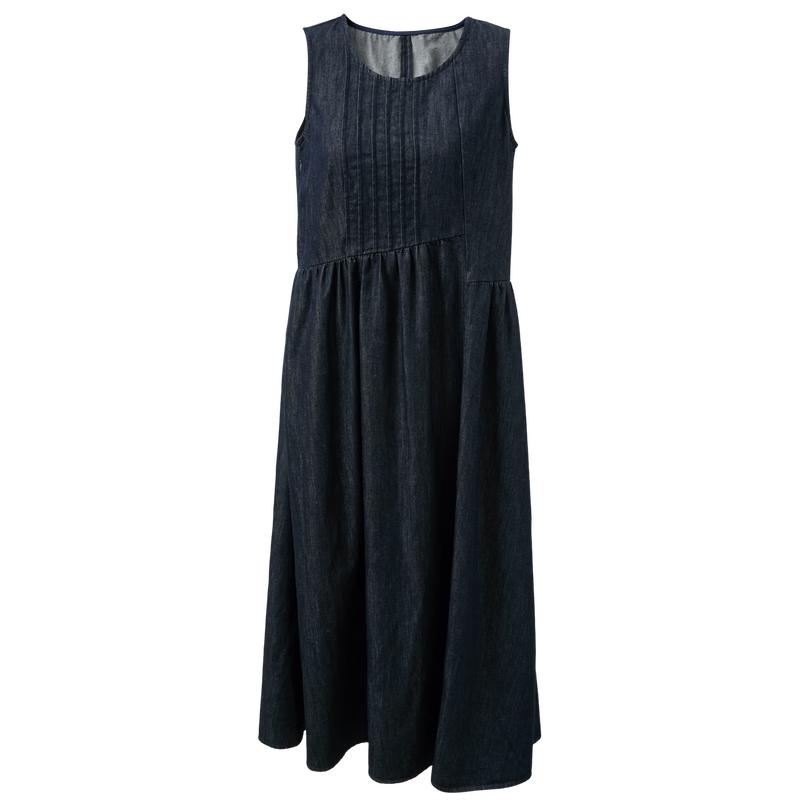 SanCai 2026 Summer Sleeveless A-Line Denim Dress S