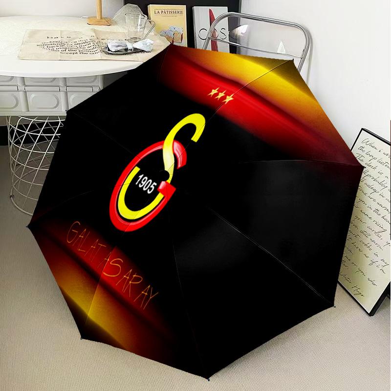 Galatasaray Football Club Automatic Folding Umbrella - 8-Rib Travel Umbrella with Auto Open/Close & Portable Gifts for holidays or birthdays