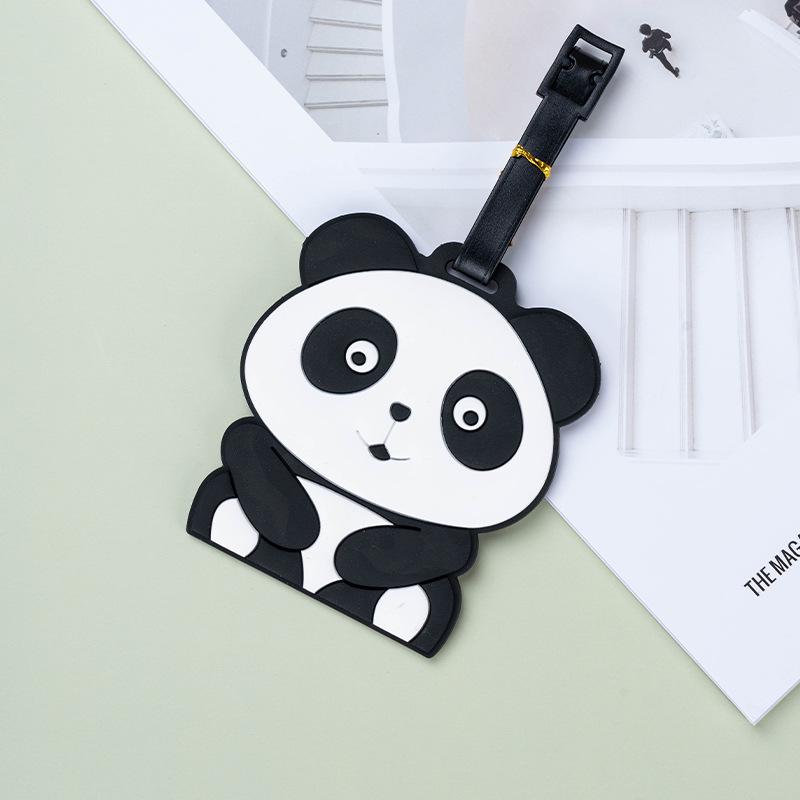 Panda Cartoon PVC Luggage Tag - Creative Travel Boarding Pass for Suitcase