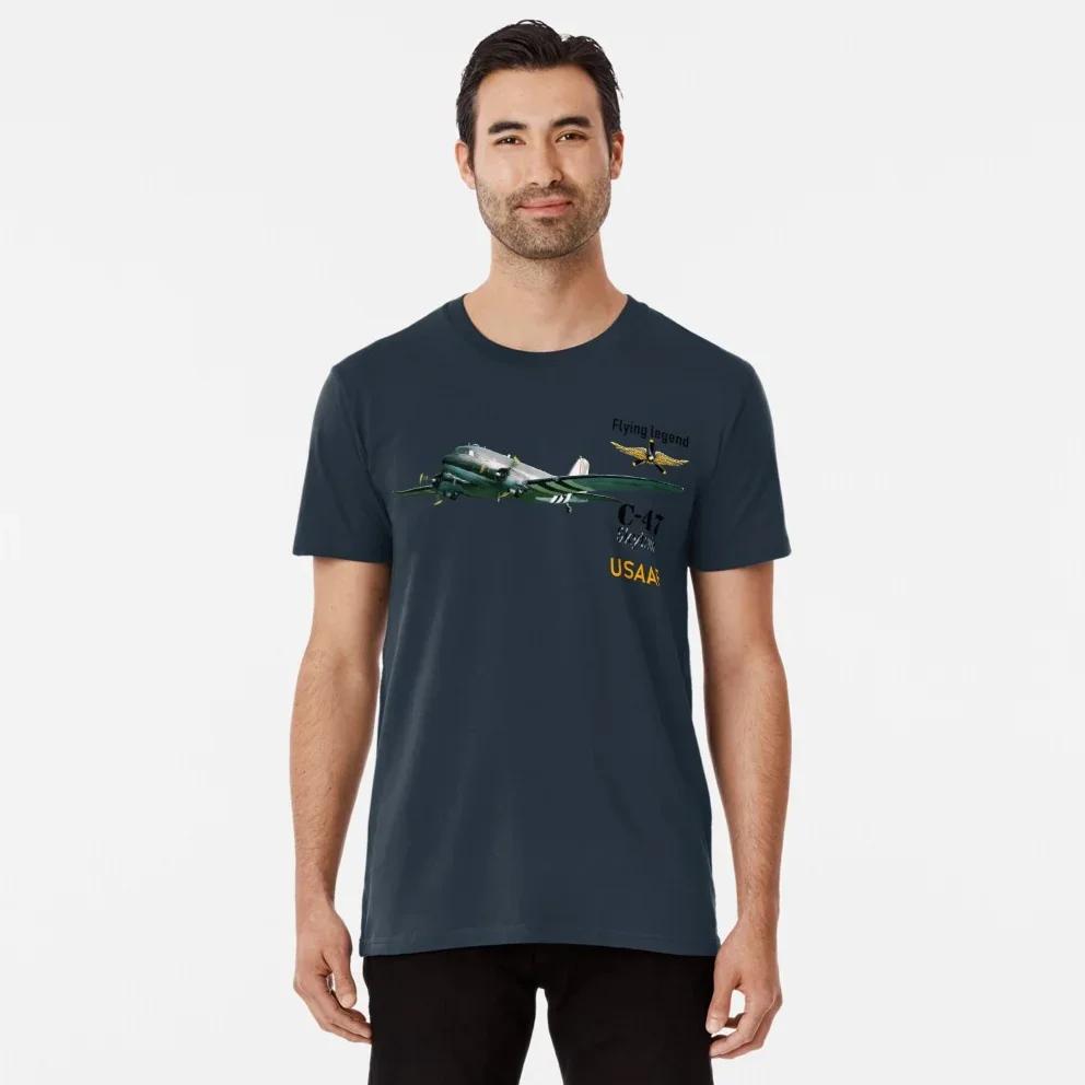 USAAF C47 Skytrain Military Transport Aircraft T Shirt New 100 Cotton Short Sleeve ONeck Casual Mens Tshirts Size S3XL