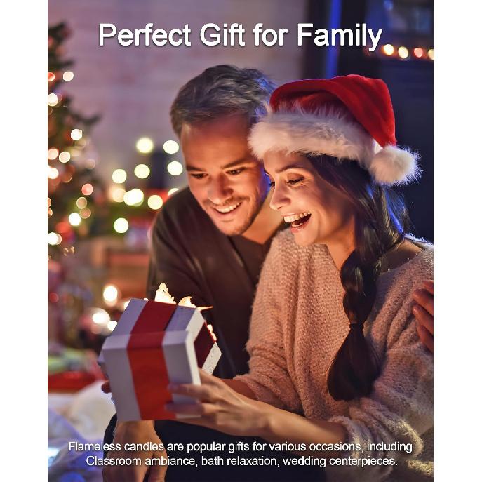 LOGUIDE Flickering Flameless Candles with Remote Timer, Realistic 3D Moving Flame with Real Wax Pillar LED Candles,Lasting 500+Hours Battery Operated