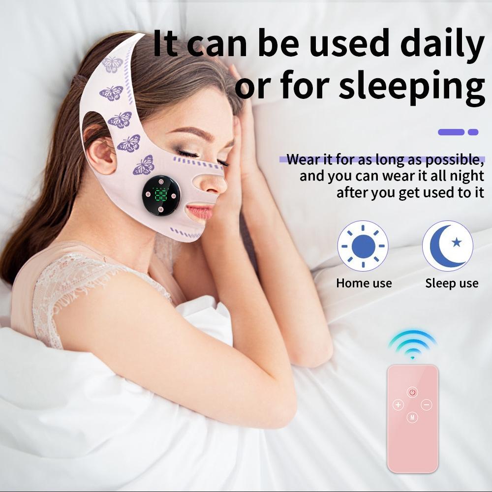 Microcurrent Facial Massager V Face Band EMS Skin Lifting Device for Anti Aging and Jawline Tightening