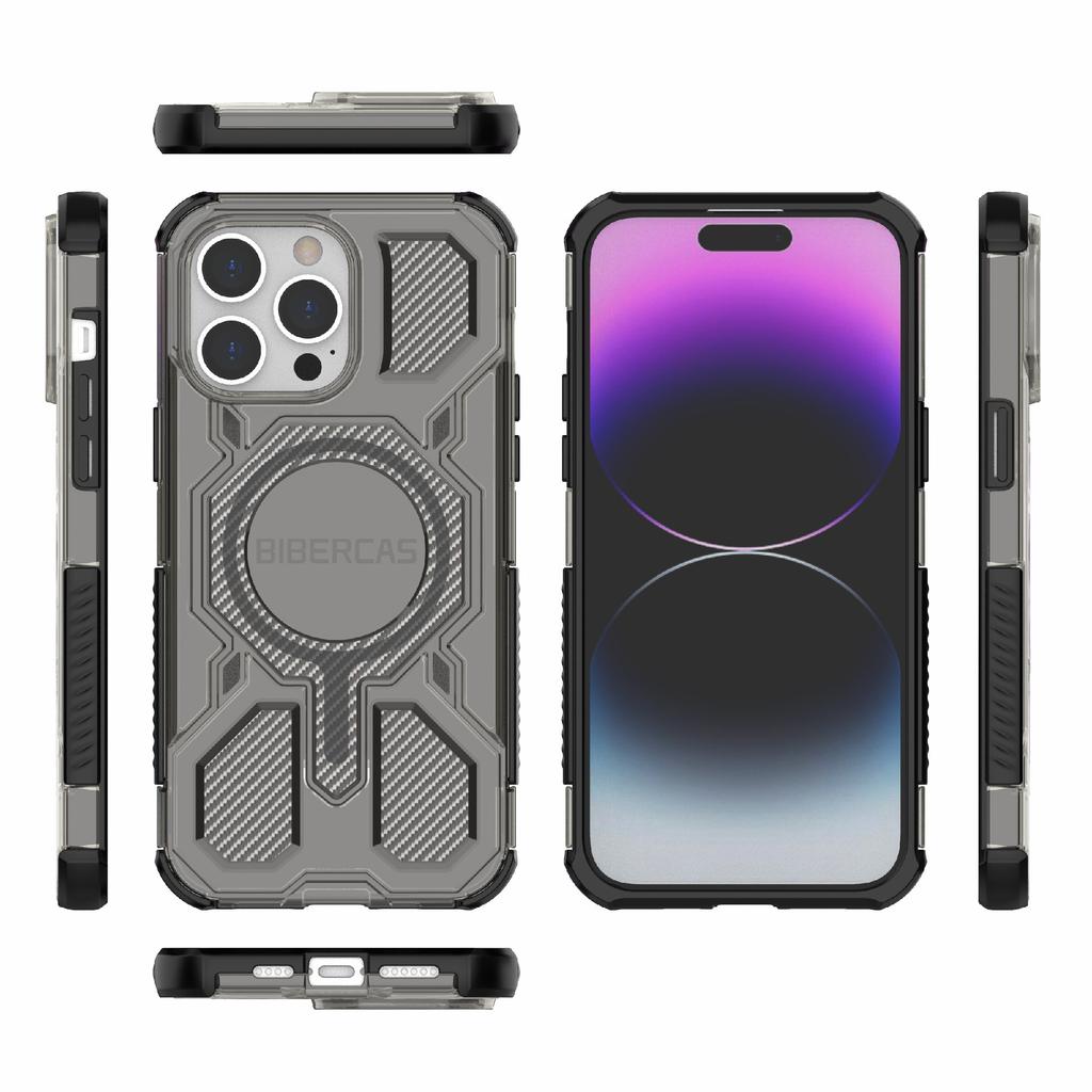 BIBERCAS J-16 Transparent Series For iPhone 14 Pro Case Compatible with MagSafe TPU+PC Phone Cover