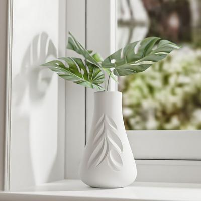 1 Set DIY Blumenvase Silikonform Handgefertigtes Blattmuster Dekorative Vase Epoxidharz Gießform Vasen Basteln Gips Zementform