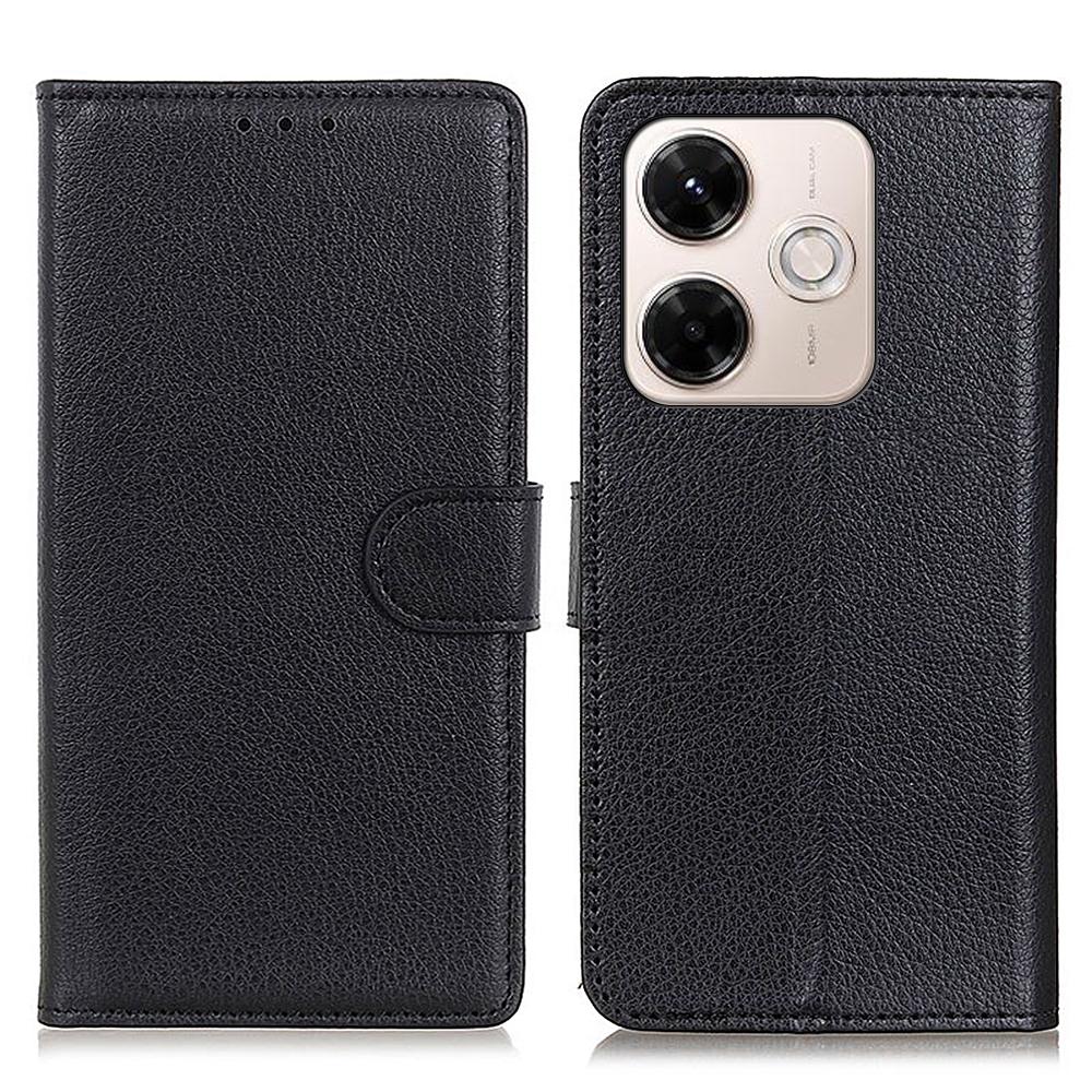 Dla Xiaomi Redmi 13x 4G Etui Portfelowe Pokrowiec na Telefon ze Skóry PU Tekstura Liczi