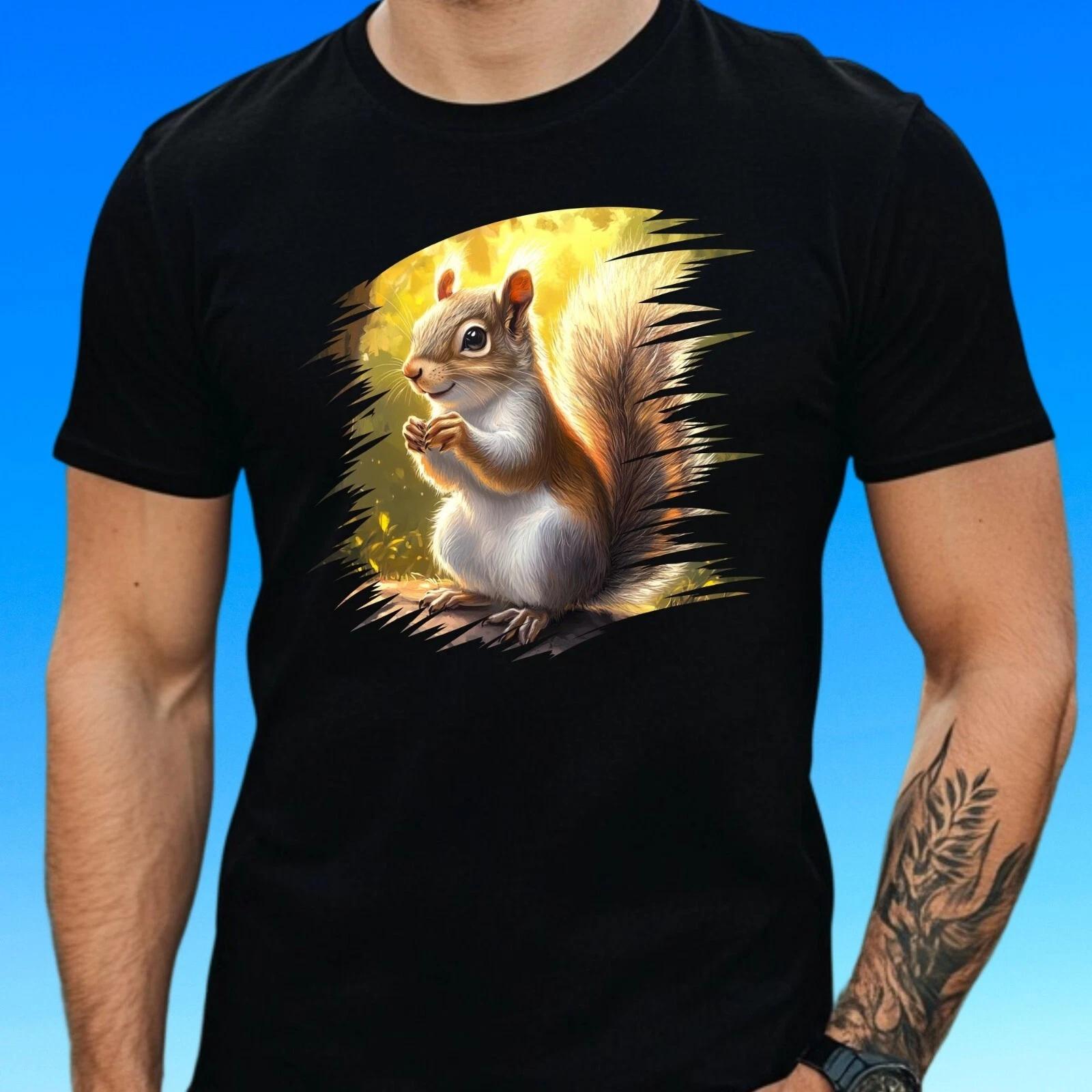 T-Shirt Herren Eichhörnchen Motiv Baumwolle Größe S bis 5XL XL