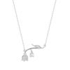 S925 Sterling Silver Lily Flower Necklace with Electroplated Clavicle Chain - Elegant and Luxurious Fashionable Style