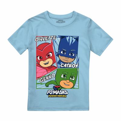 PJ Masks Boys T-shirt Comic Heroes Top Tee 3-8 Years Official