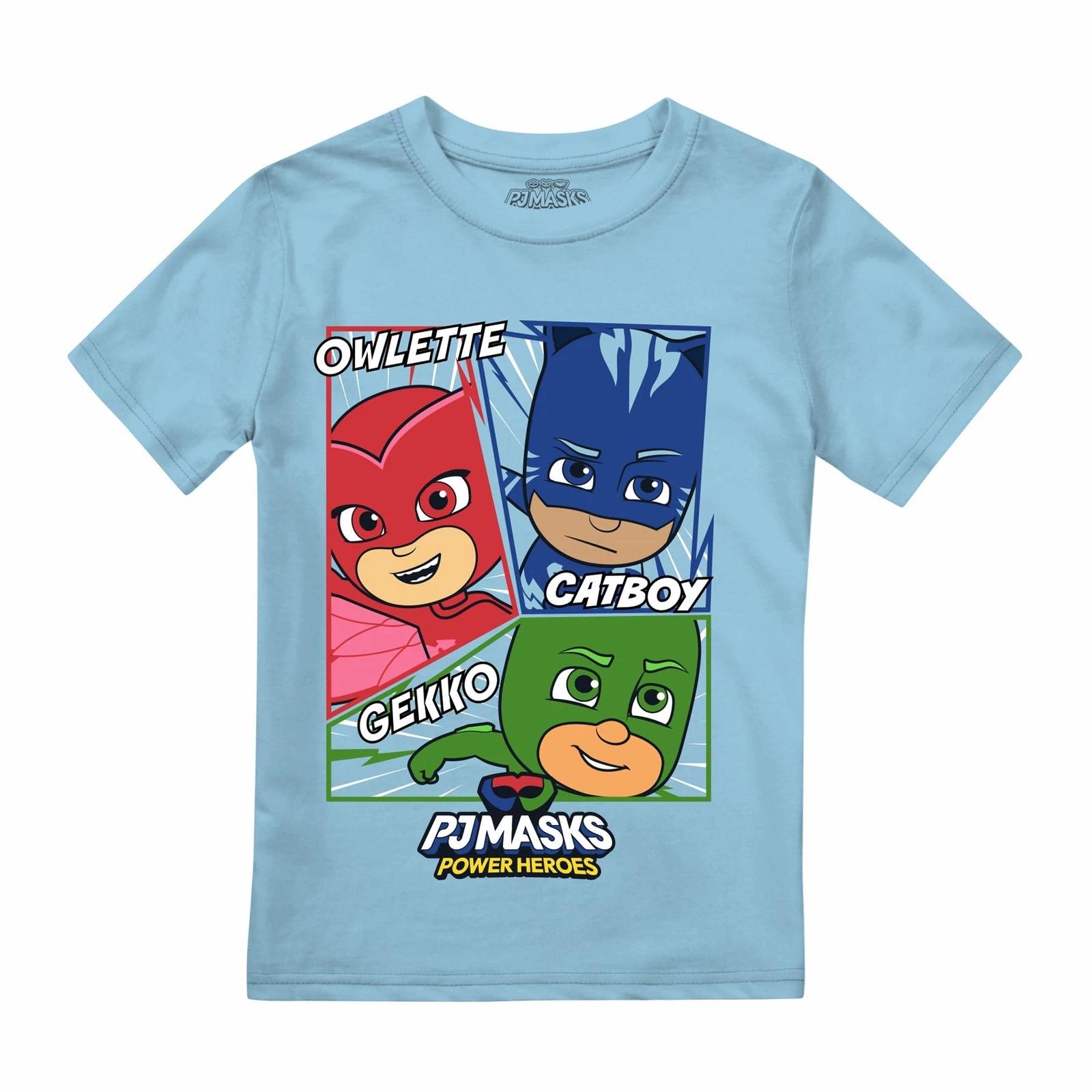 PJ Masks Boys T-shirt Comic Heroes Top Tee 3-8 Years Official 100