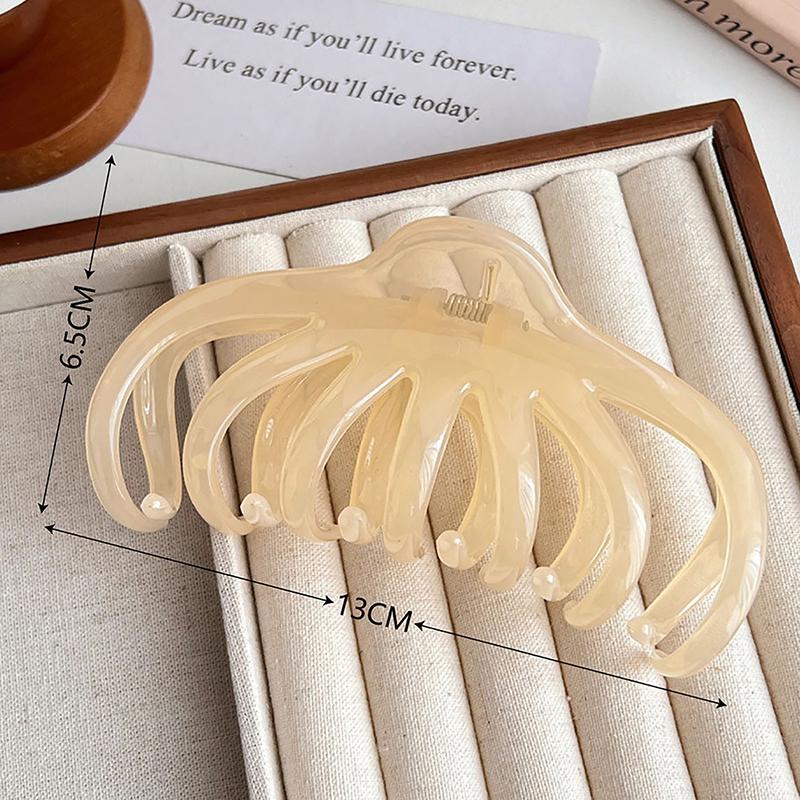 

Sweet Simple Hair Claw For Women Girls Versatile Shark Clip Hair Accessories Vintage Temperament Hair Claw Gifts бежевий