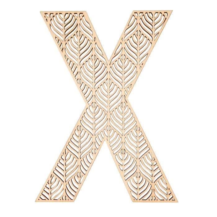 Alphabet en bois - MegaCrea DIY - Lettre X - 24 cm - Naturel - Décoratif