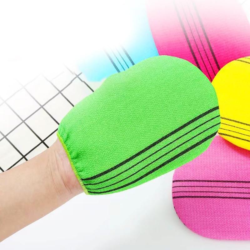 Zufällige Farbe Bade-Peeling-Handschuh für effektives Peeling Weicher Tiefen-Körperreinigungspolierhandschuh für den täglichen Gebrauch unter der Dusche