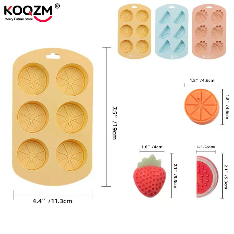 Watermelon Strawberry Lemon Shaped Silicone Mold DIY Flexible Easy Release Fondant Chocolate Gummy Pudding Molds