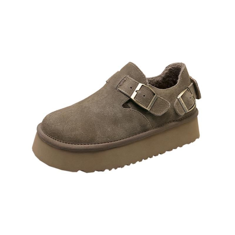 All-Match Winter Shoes Women Clogs Platform Female Footwear Shallow Mouth Round Toe Casual Sneaker Creepers Dress New Retro Slip