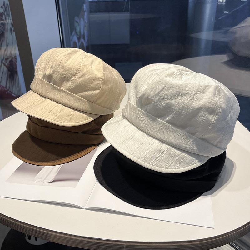 Summer new retro literary octagonal hat women's thin breathable newsboy hat versatile sunshade sun protection cap