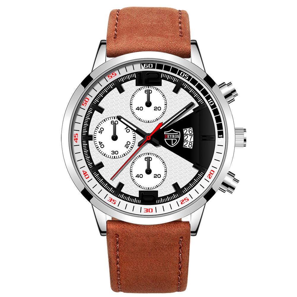 Belt Men'S Watch Trendy Personality Quartz Watch Calendar Luminous