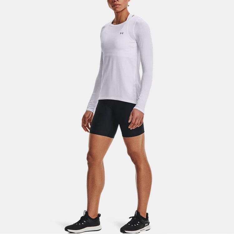 Under Armour Solid Color Letter Waistband Fitness Shorts Women Shorts Black 1362872-001