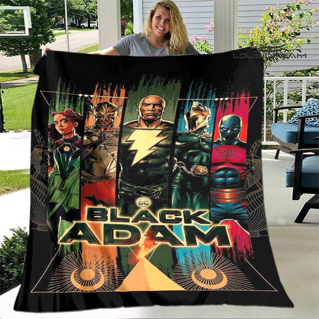 Black Adam poster printed blanket warming beautiful bed blanket flannel soft and comfortable home travel blanket birthday gift
