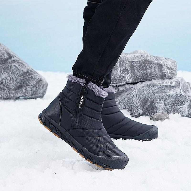 Unisex Baumwollstiefel Dickes Plüsch Warm Winterstiefel Outdoor Rutschfest Schneestiefel für Herren Damen Lässige Stiefelette Paar Winterstiefel