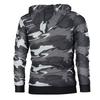 Men's Fashion Camouflage Sweatshirt Men's Drawstring Ribbed Closure Sleeve Pocket Hoodie