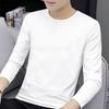 Herren-Frühlingsoberteil, langärmelig, Rundhalsausschnitt, einfarbig, Slim-Fit-Pullover, warm, Basic, Übergröße, Frühlings-T-Shirt für die Arbeit
