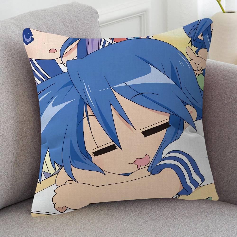 Anime LuckyStar Pillow Case Soft Double Sided Print Sofa Cushion Cover Throw Pillow Covers