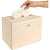 Wedding Urn - CREATIVE DECO - 29x20x22 Cm - Lock and Key - 7 Mm Birch Plywood - Customizable Natural Wood