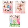 B0KB 4Pcs Easter Chair Cover Dining Table Gnome Rabbit Printed Chair Back Covers Easter Decorations for Home Chair Cover