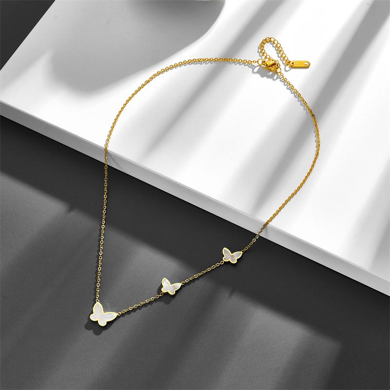 Korean Seashell Butterfly Clavicle Necklace - Trendy, Versatile Ins Style Fashion Accessory