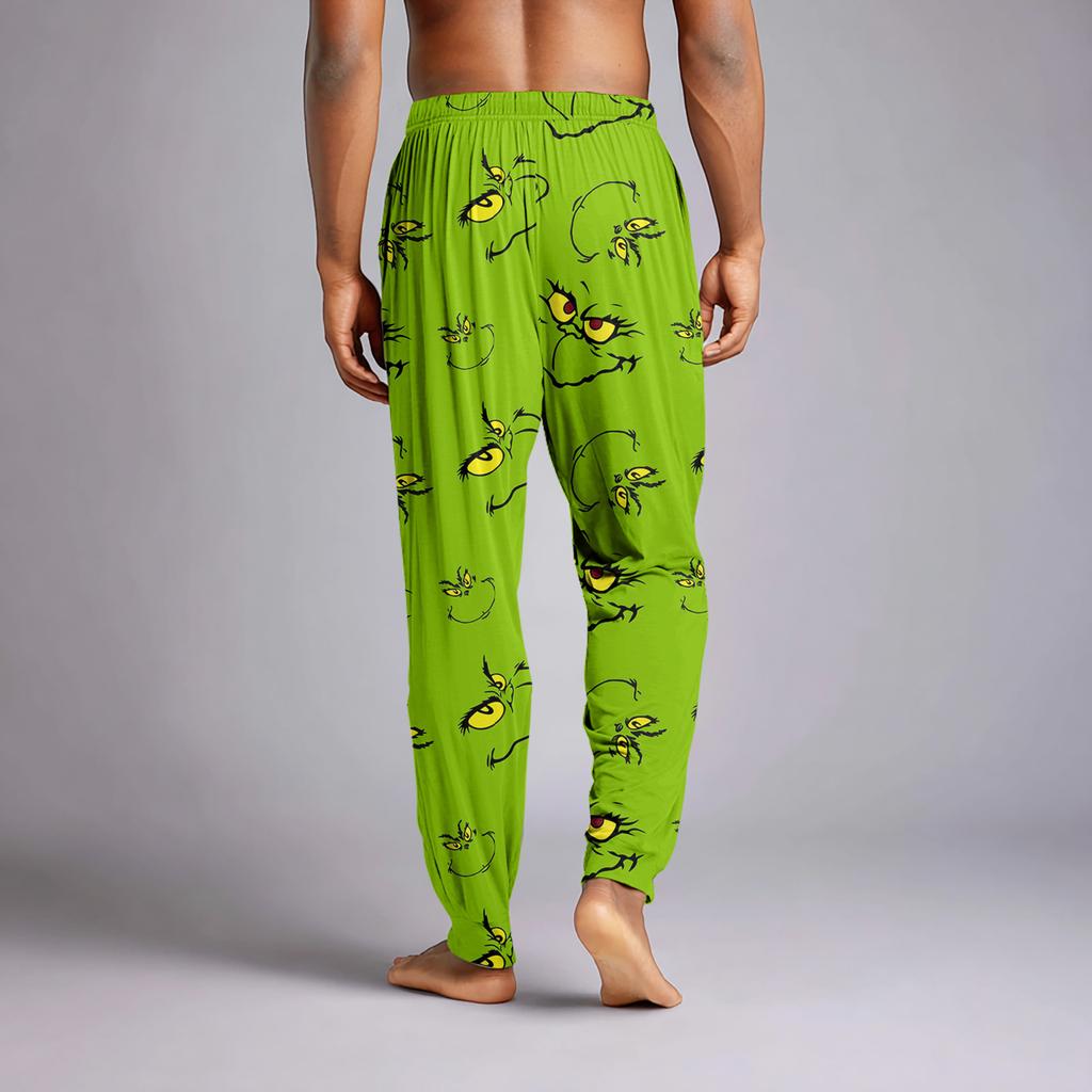 Men's Drawstring Pocket Cuffed Casual Pants Home Sleep Pants