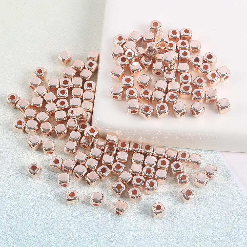 Ccb Mărgele Distanțiere Pătrate Mici Mărgele Libere Pătrate cu Colțuri Tăiate Suprafață Sidefată Solid Mărginit Colier DIY Material Bijuterii Accesorii