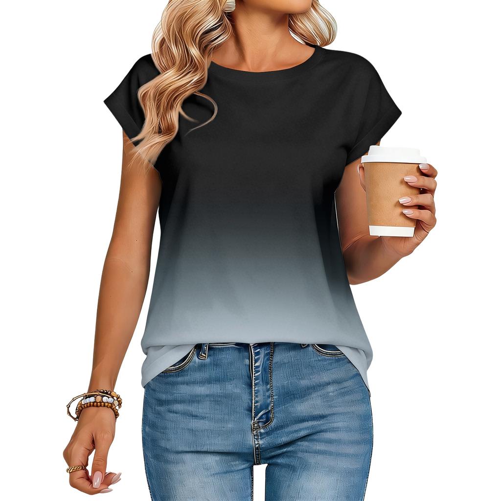 Γυναικείο Μοντέρνο Casual Ρετρό Print T-Shirt με Χαλαρή Εφαρμογή